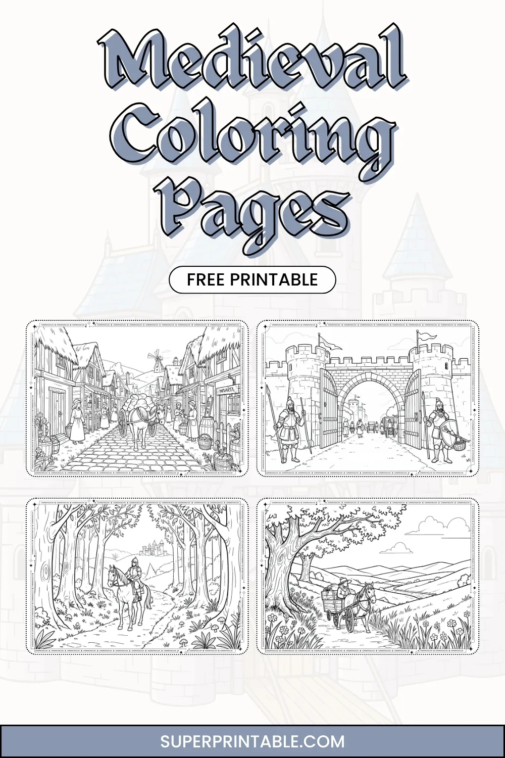 15+ Medieval Coloring Pages Pinterest Image