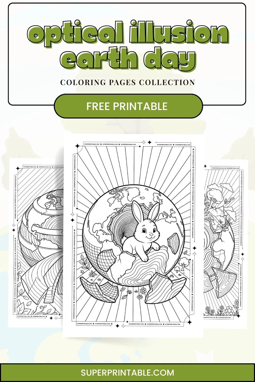 15+ Optical Illusion Earth Day Coloring Pages Pinterest Image