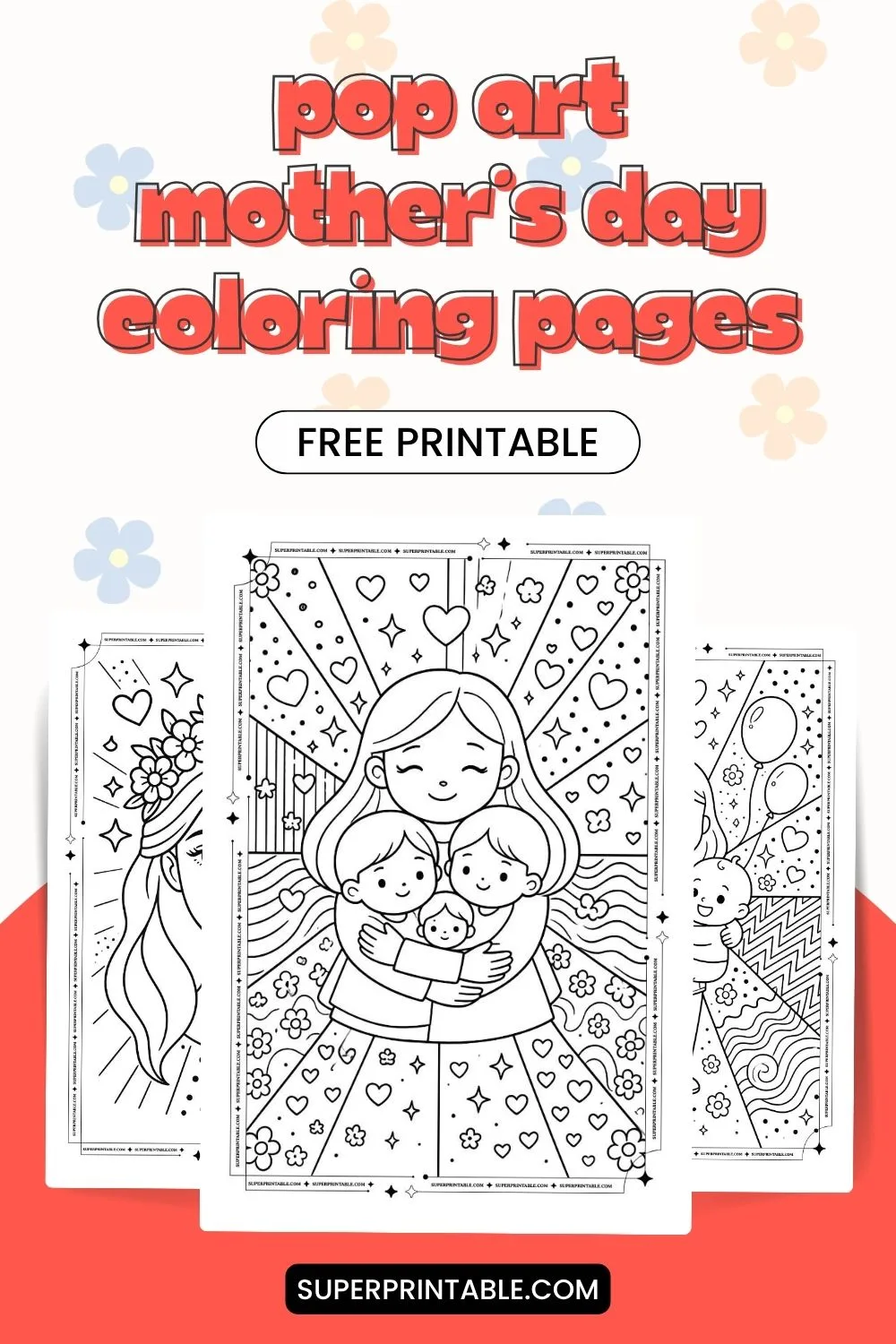 15+ Pop Art Mother's Day Coloring Pages Pinterest Image