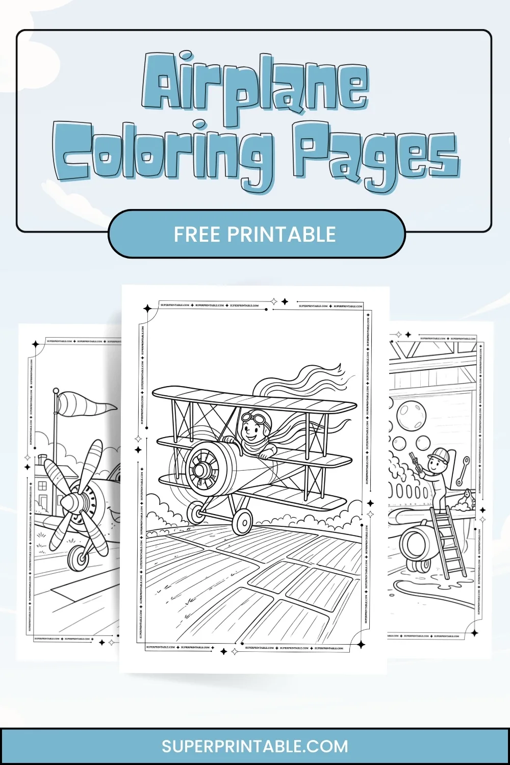 18+ Airplane Coloring Pages Pinterest Image