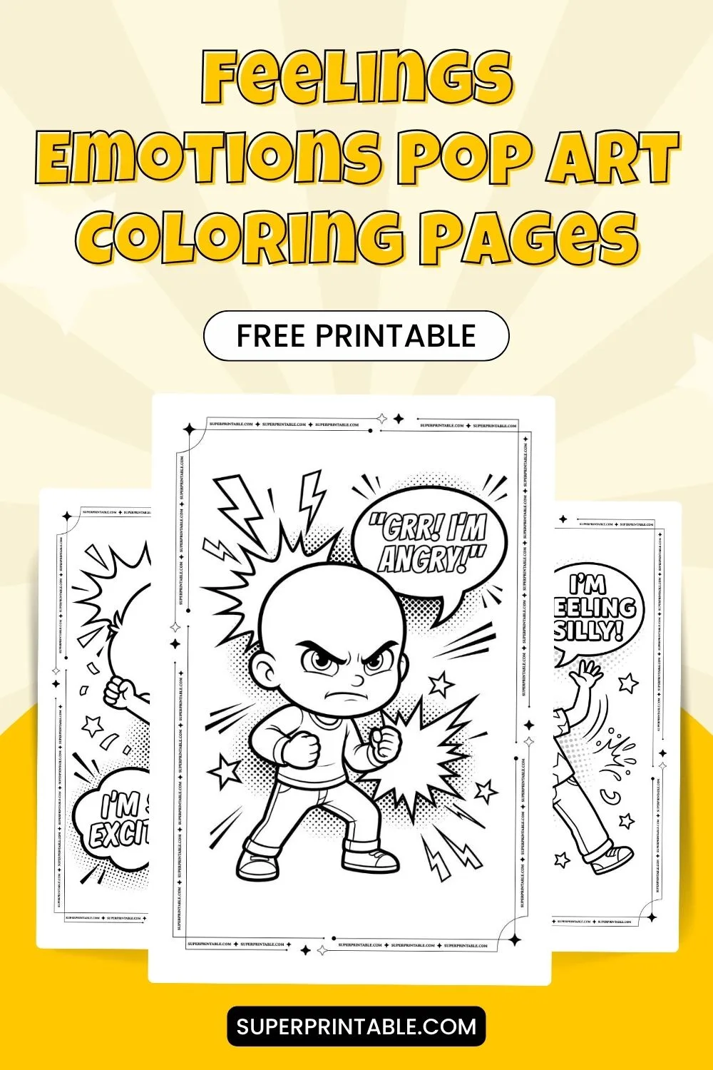 20 Feelings Emotions Pop Art Coloring Pages Pinterest Image