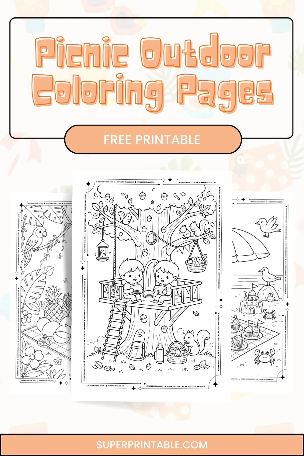 20+ Picnic Outdoor Coloring Pages Pinterest Image