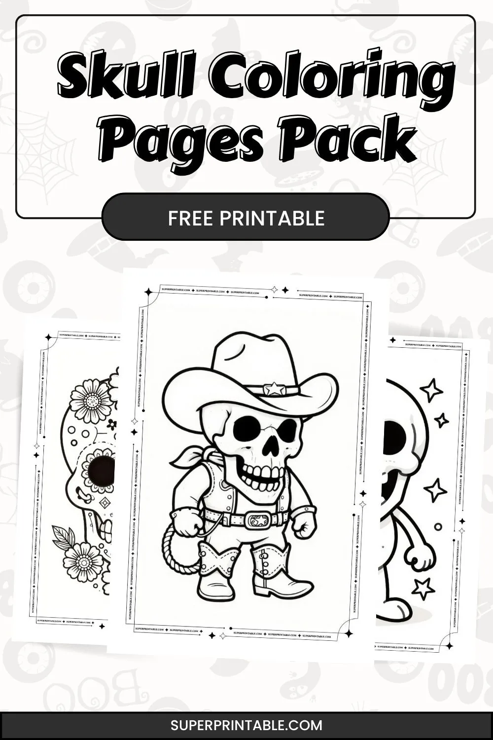 20+ Skull Coloring Pages Pinterest Image