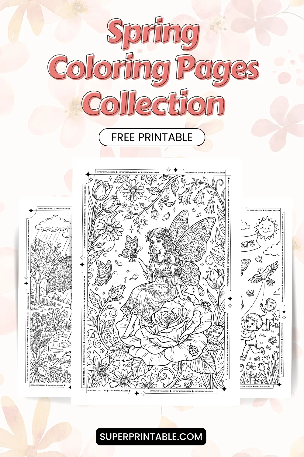 20 Spring Coloring Pages Collection Pinterest Image