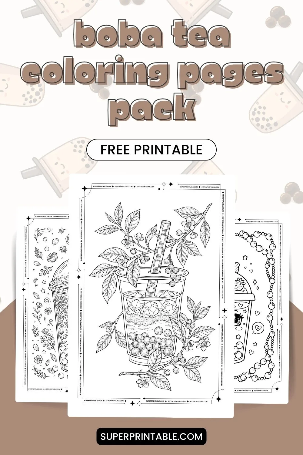 30+ Boba Tea Coloring Pages Pinterest Image