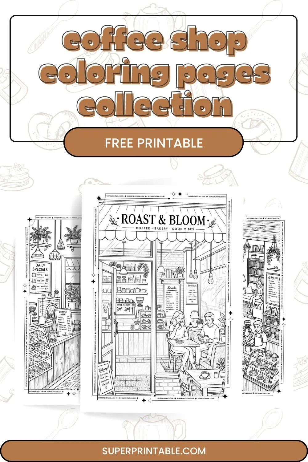 30 Coffee Shop Coloring Pages Pinterest Image