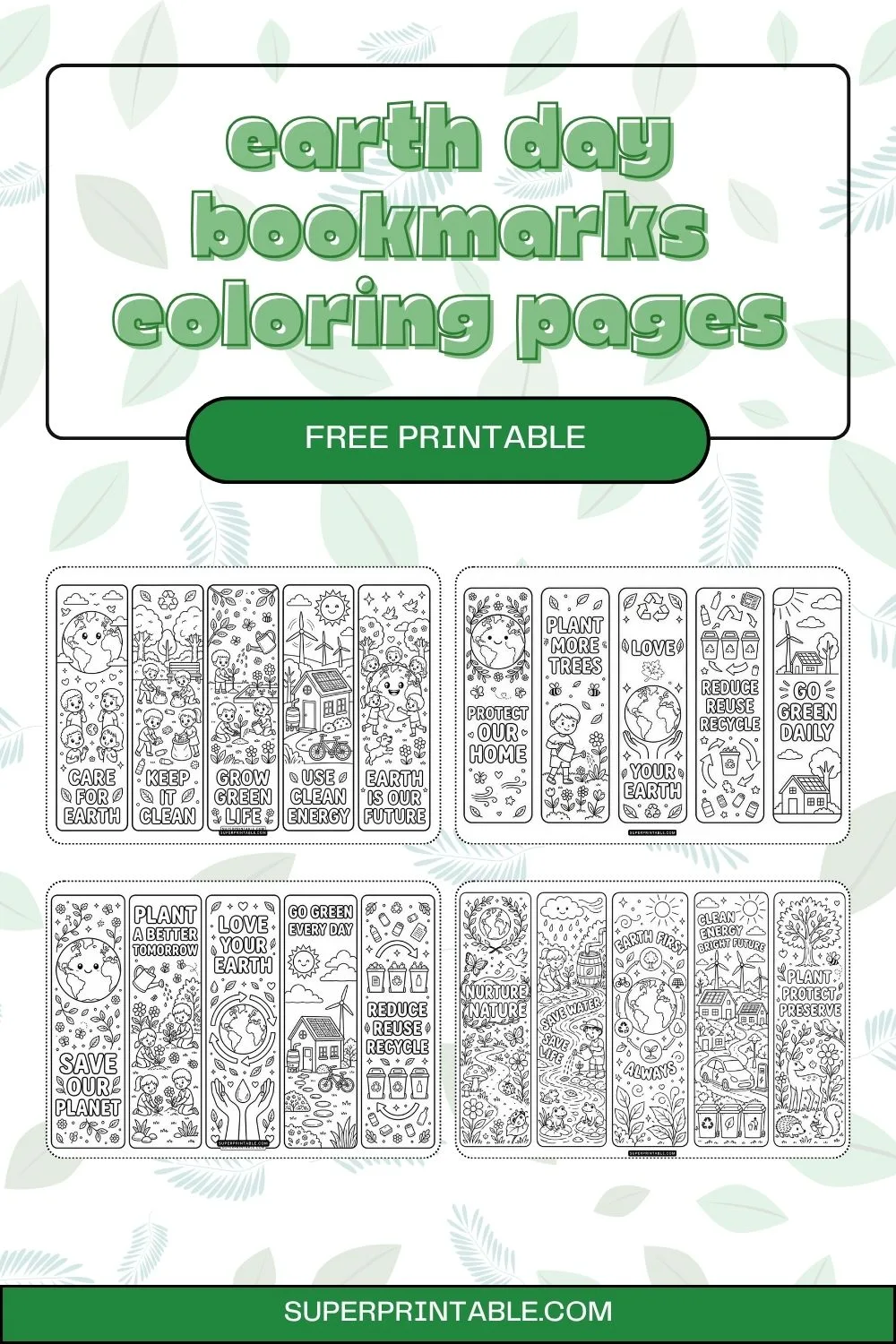 30+ Earth Day Bookmarks Coloring Pages Pinterest Image