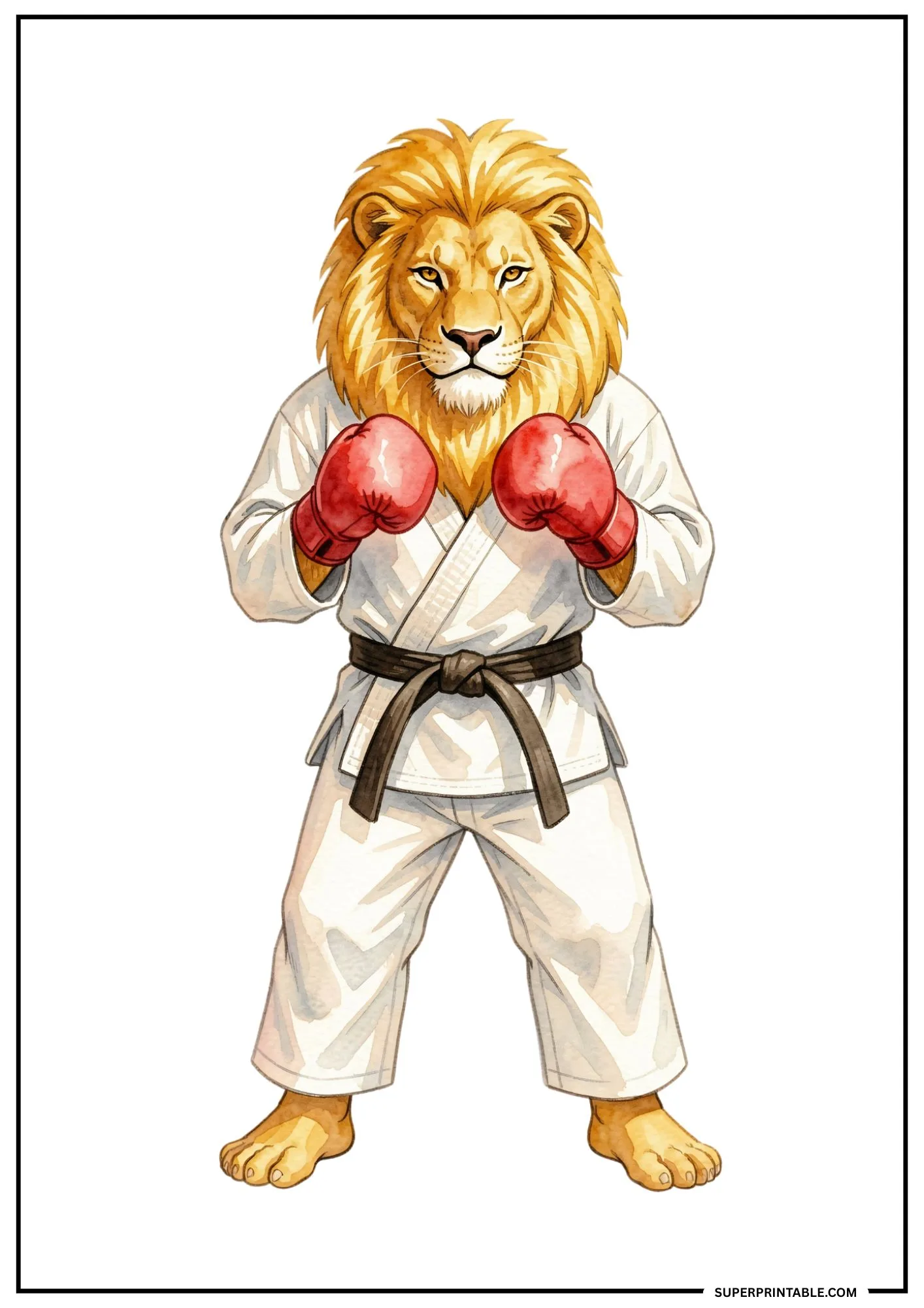 Martial Arts Animals Digital Illustrations 1