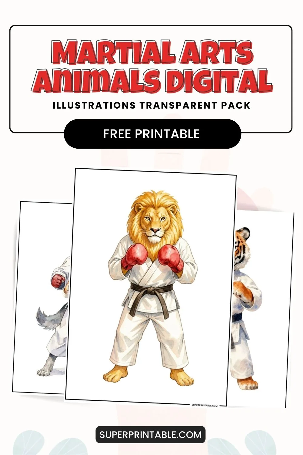 30 Martial Arts Animals Digital Illustrations Pinterest Image