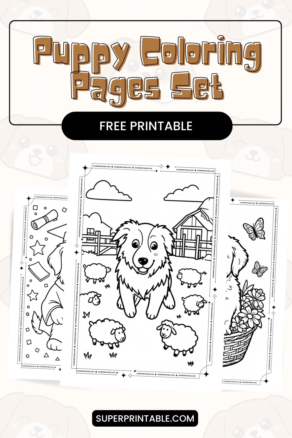 30+ Puppy Coloring Pages Pinterest Image