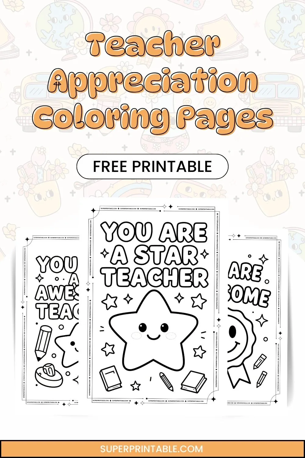 35+ Teacher Appreciation Coloring Pages Pinterest Image