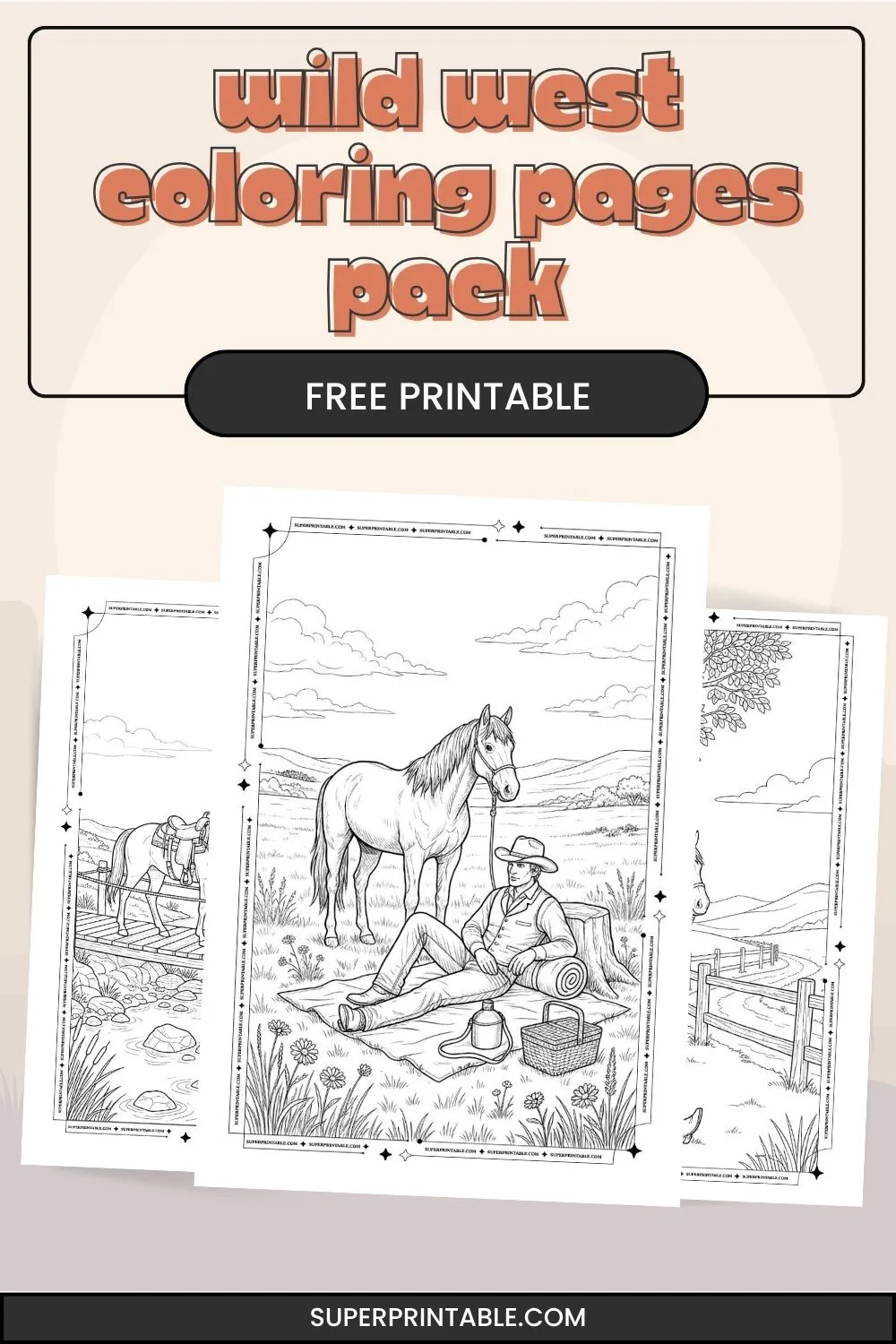65+ Wild West Coloring Pages Pinterest Image