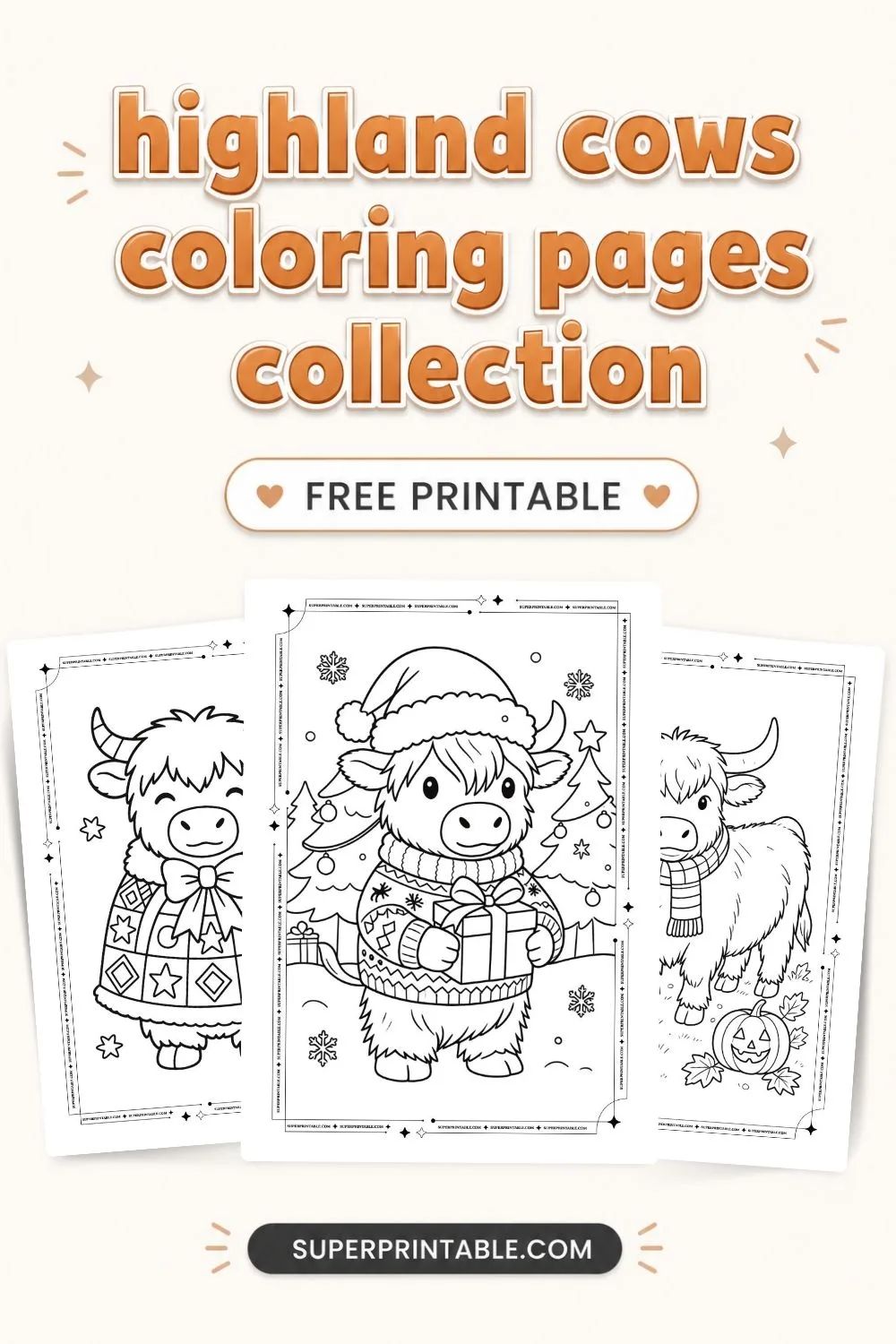 70 Highland Cows Coloring Pages Pinterest Image