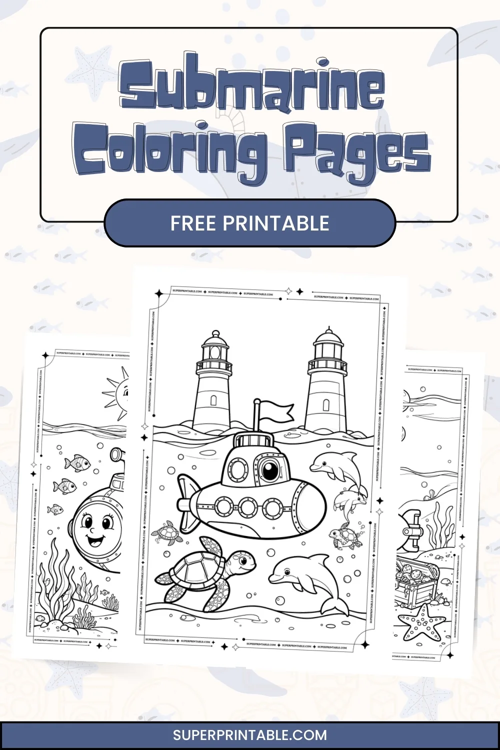 9 Submarine Coloring Pages Pinterest Image