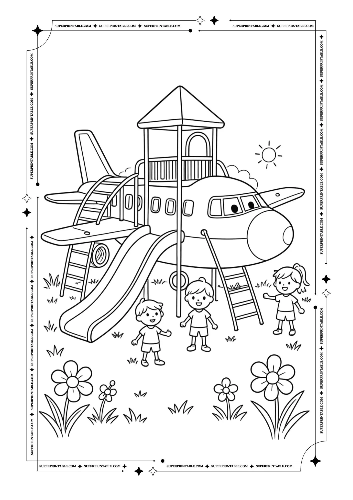 Airplane Coloring Pages 9