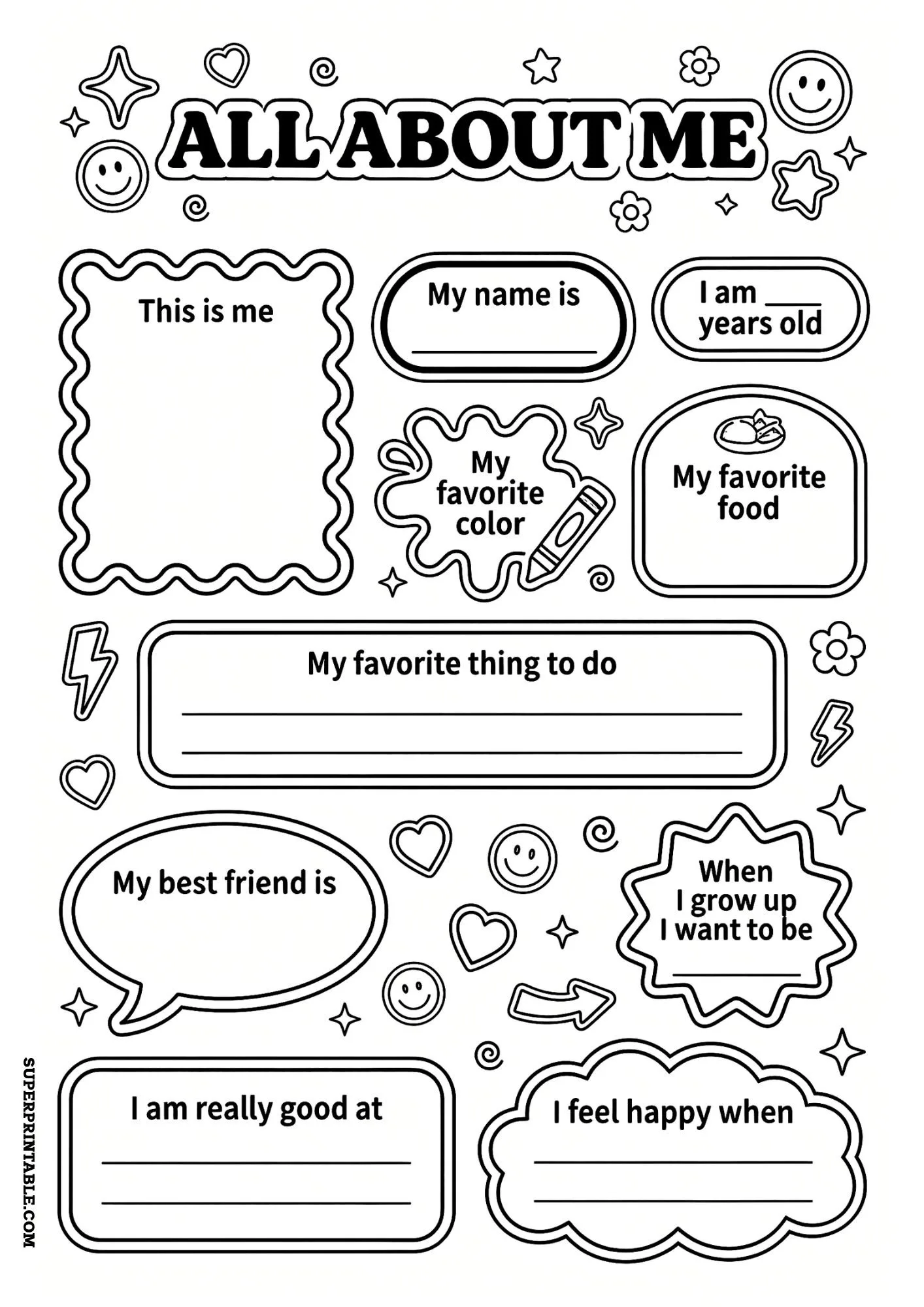 All About Me Worksheet 2
