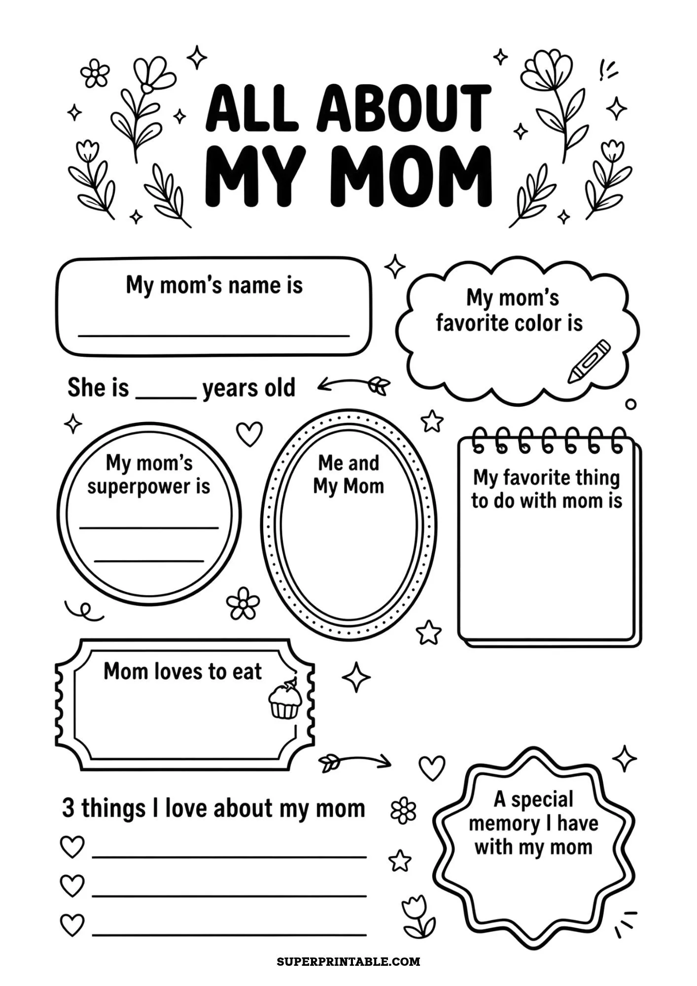 All About My Mom Worksheet 2