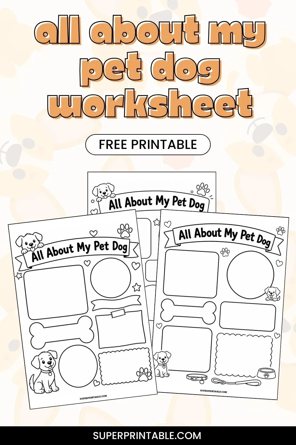 All About My Pet Dog Worksheet Pinterest Image