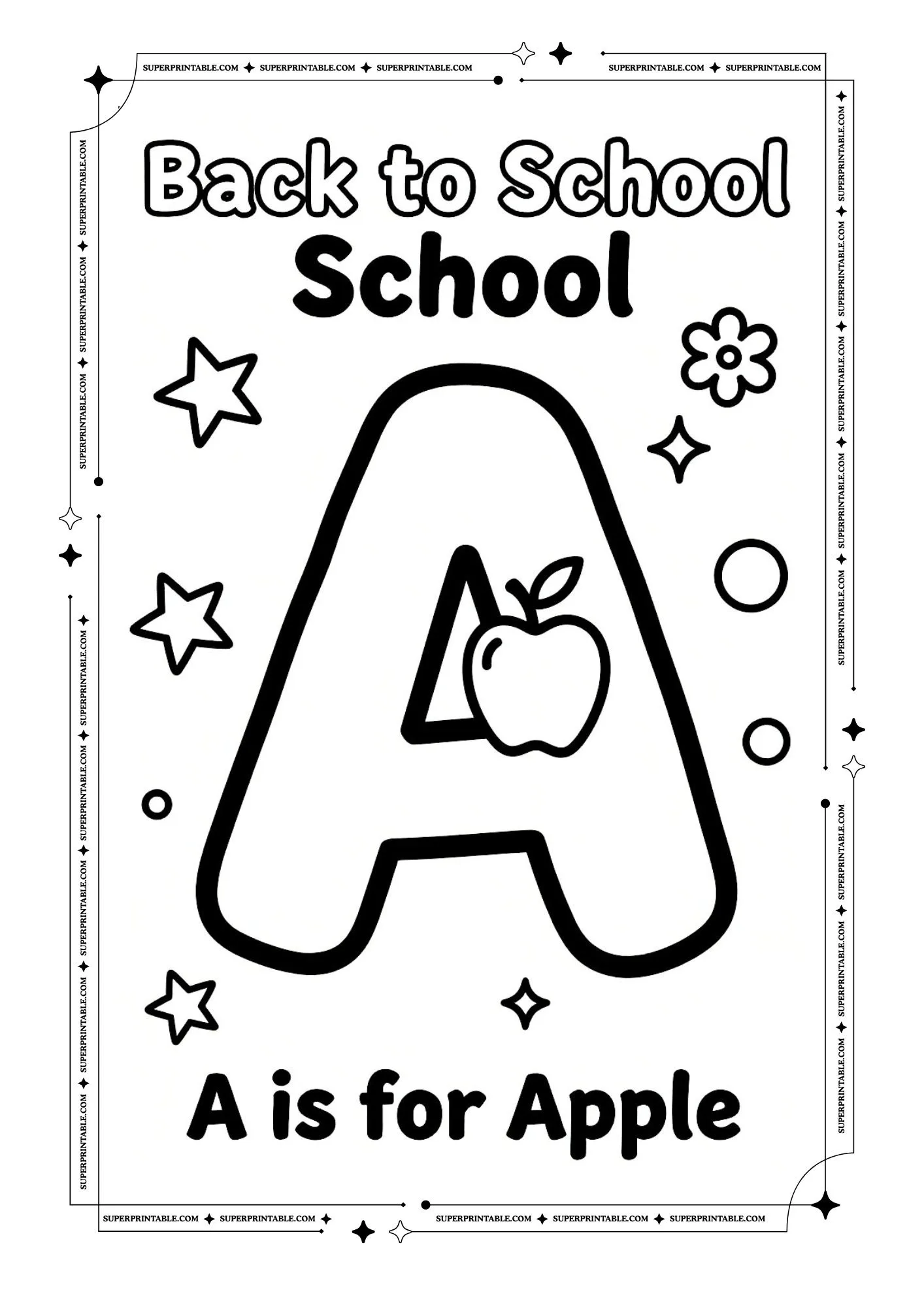 Back To School Alphabet Coloring Pages 1