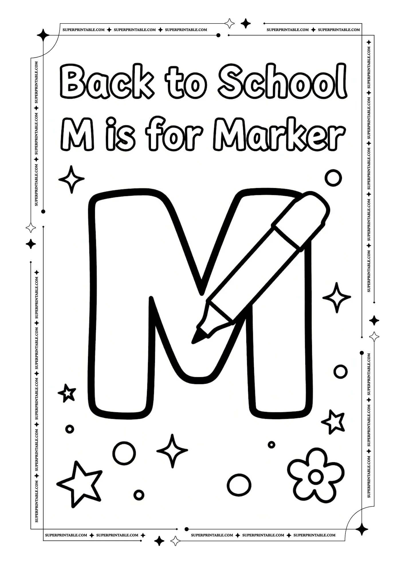 Back To School Alphabet Coloring Pages 13