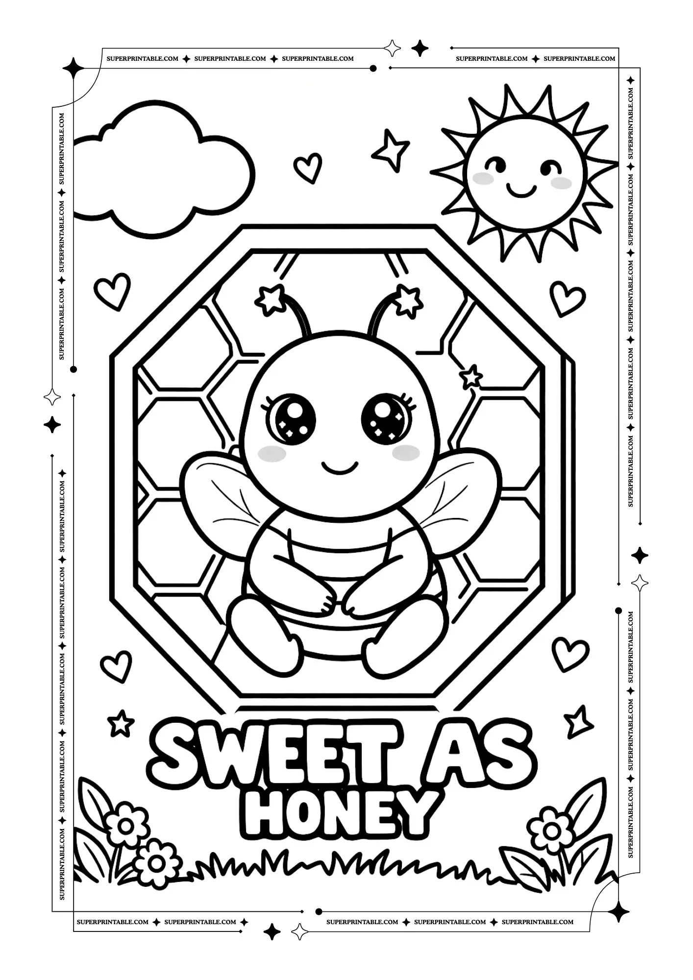 Bee Coloring Pages 1