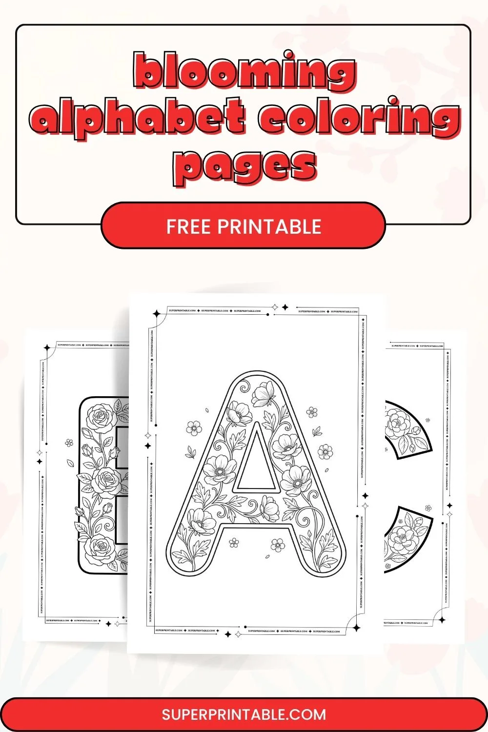 Blooming Alphabet Coloring Pages Pinterest Image