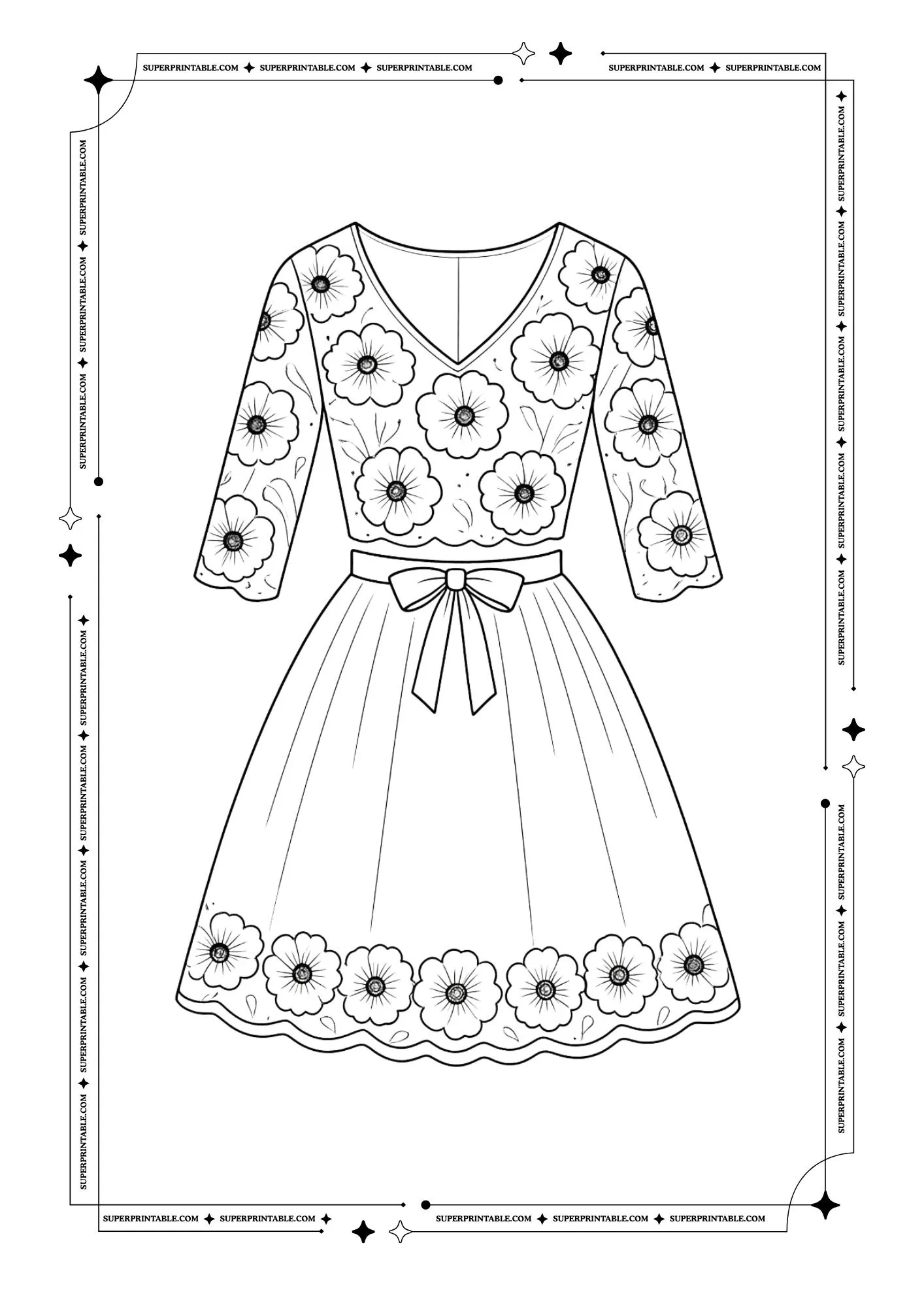 Bridal Dress Coloring Pages 12