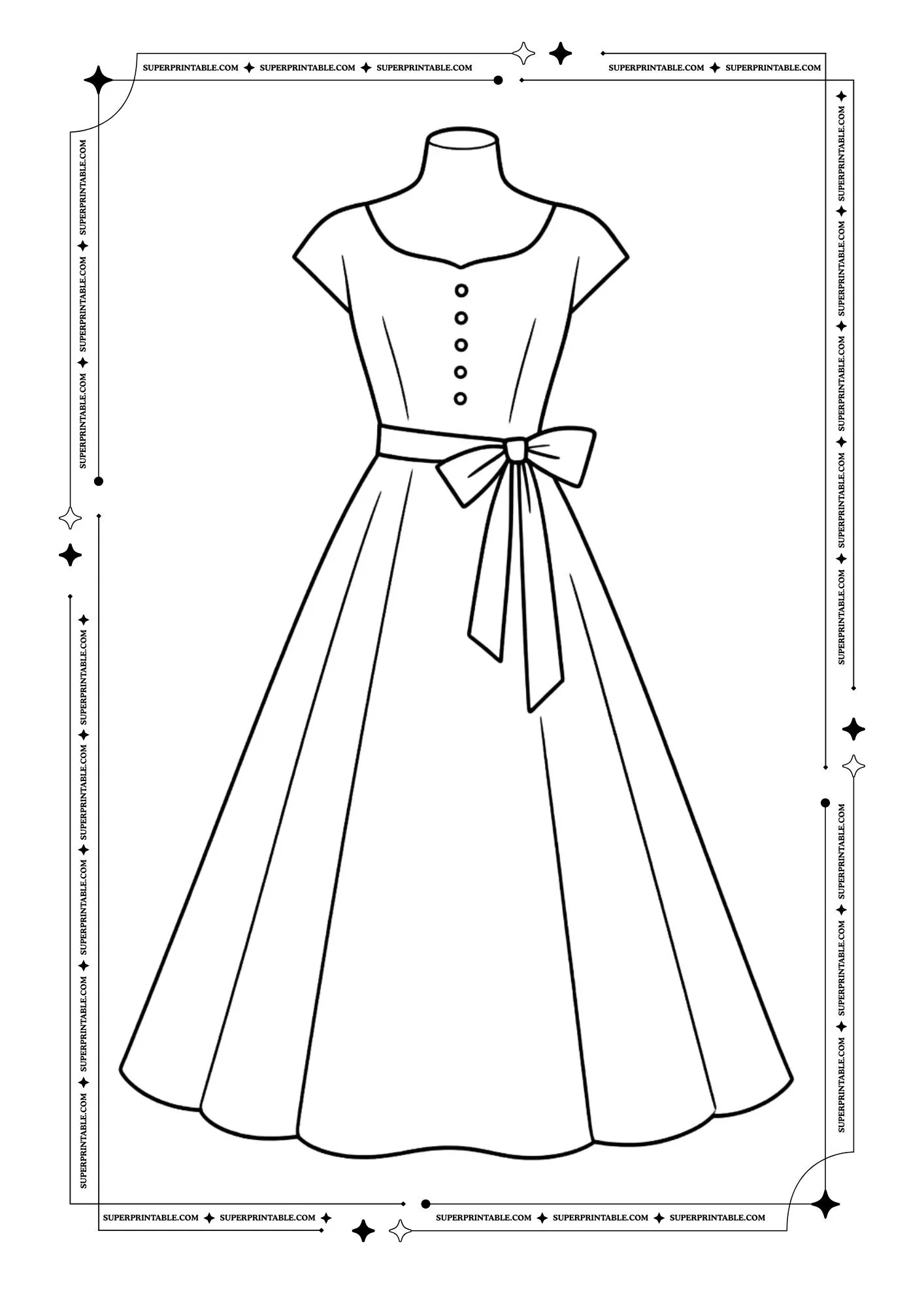 Bridal Dress Coloring Pages 14