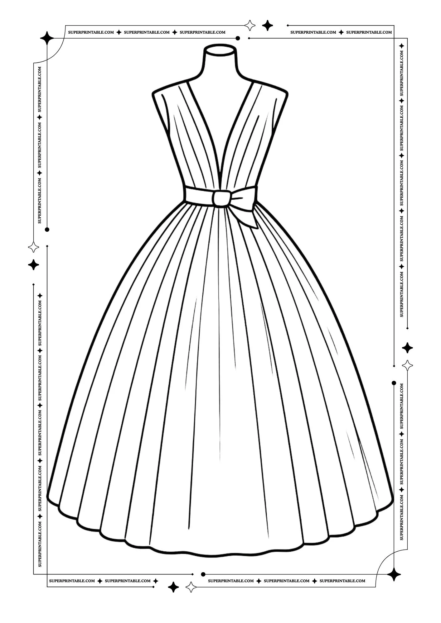 Bridal Dress Coloring Pages 5
