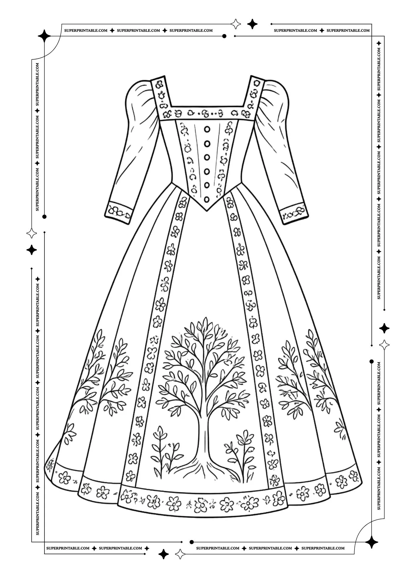 Bridal Dress Coloring Pages 8