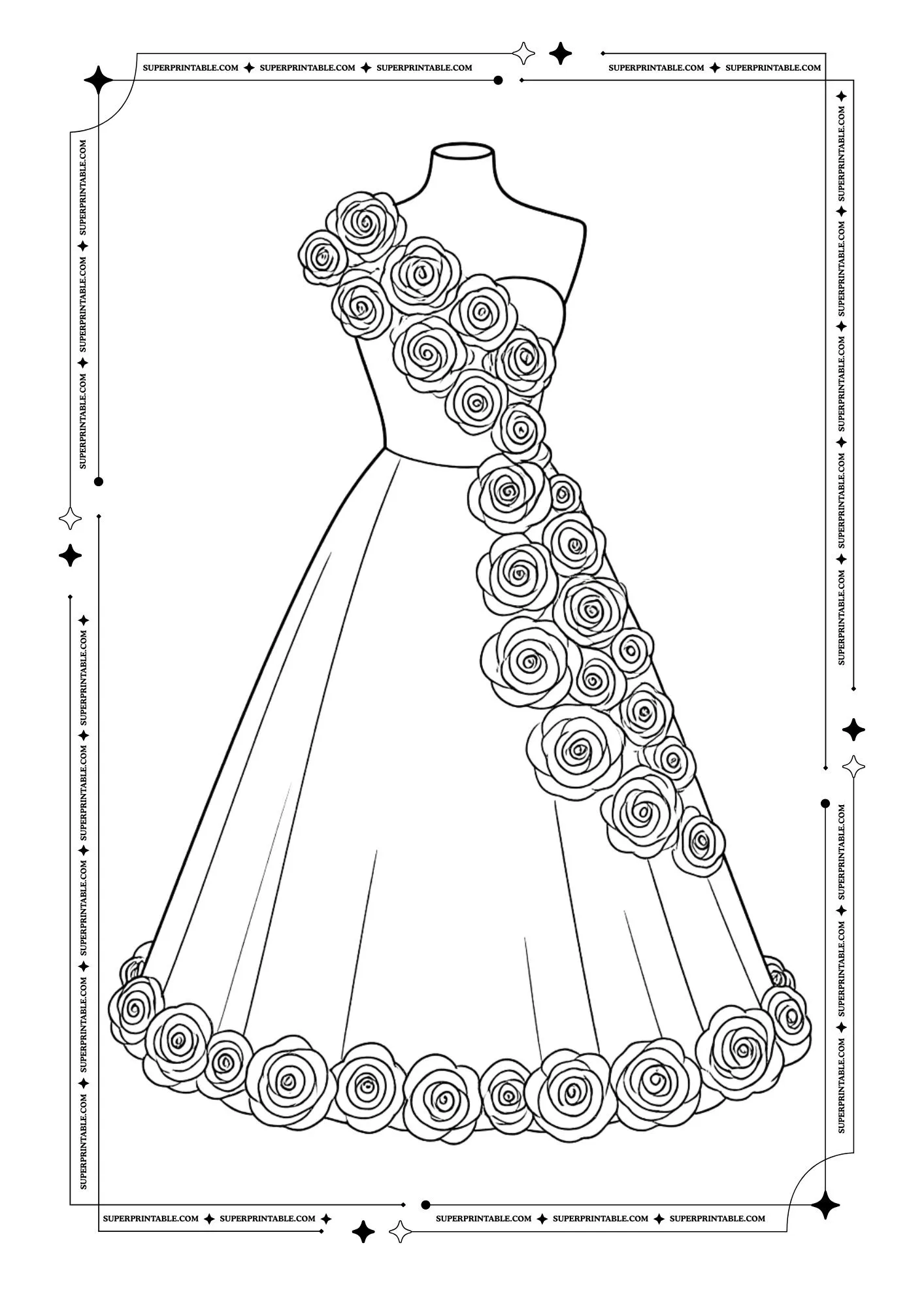Bridal Dress Coloring Pages 9