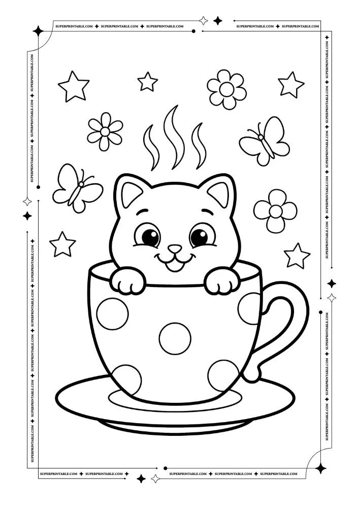 Cat Coloring Pages 12