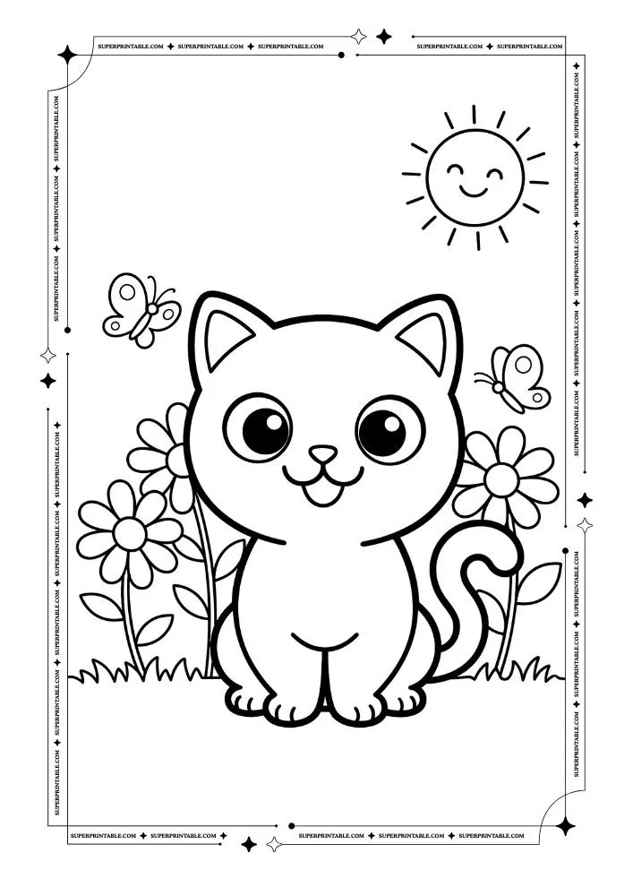 Cat Coloring Pages 3