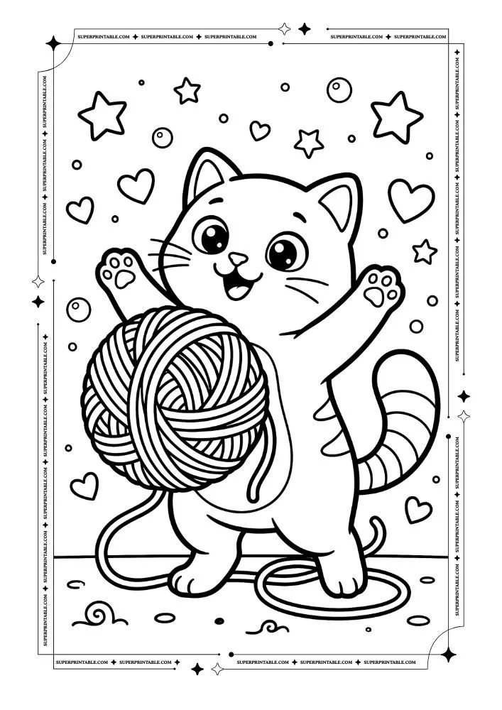 Cat Coloring Pages 4