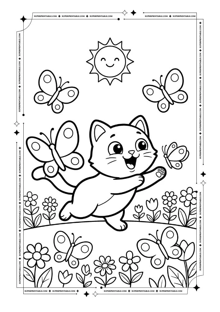 Cat Coloring Pages 6