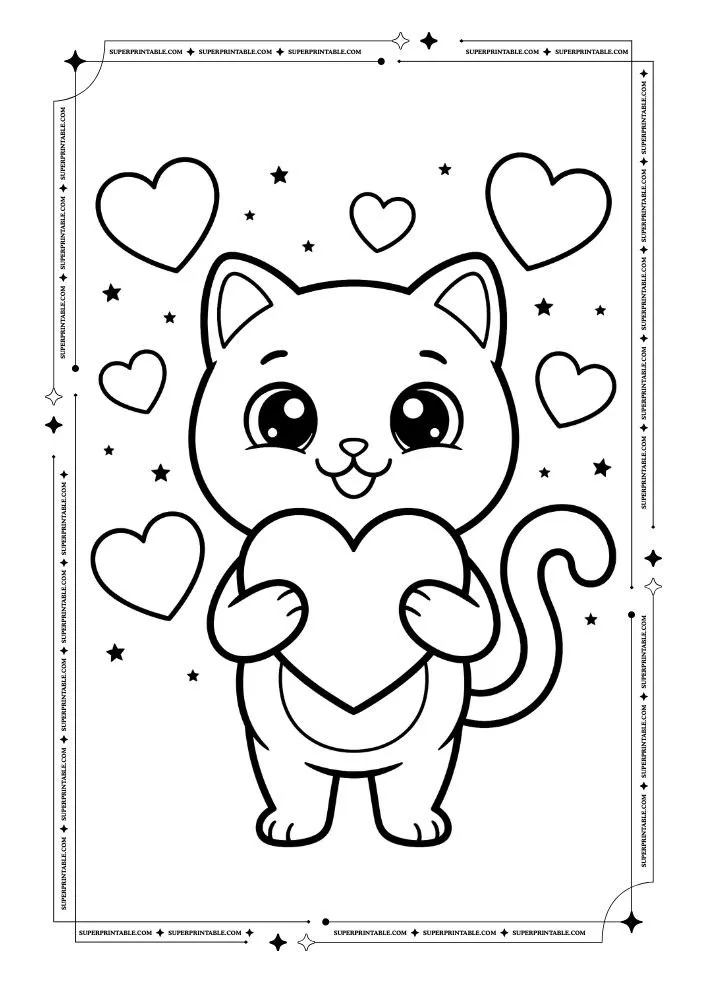 Cat Coloring Pages 7