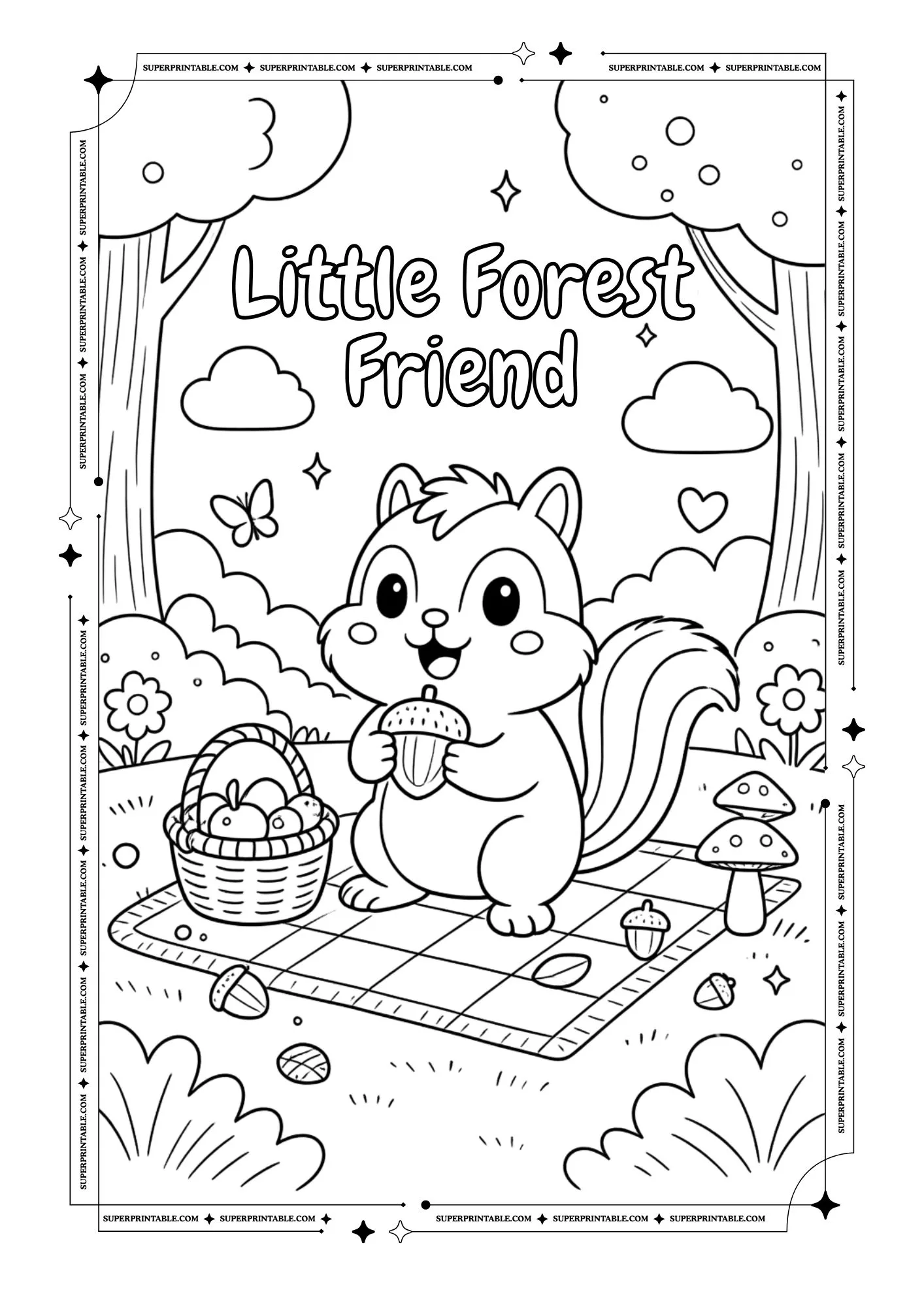 Chipmunk Coloring Pages 1