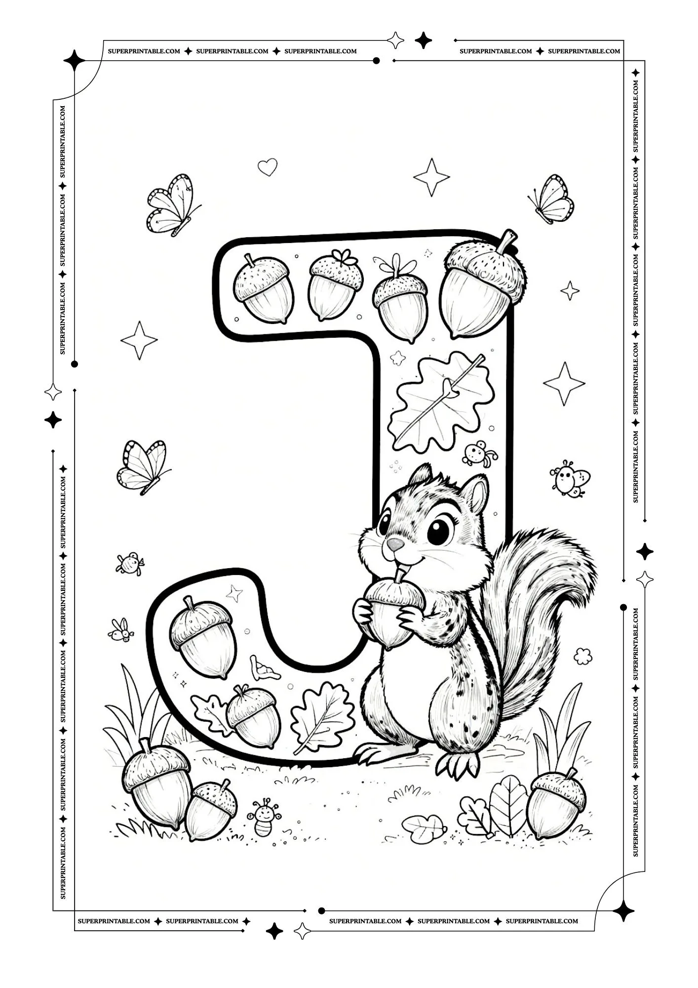 Chipmunks Alphabet Coloring Pages 10