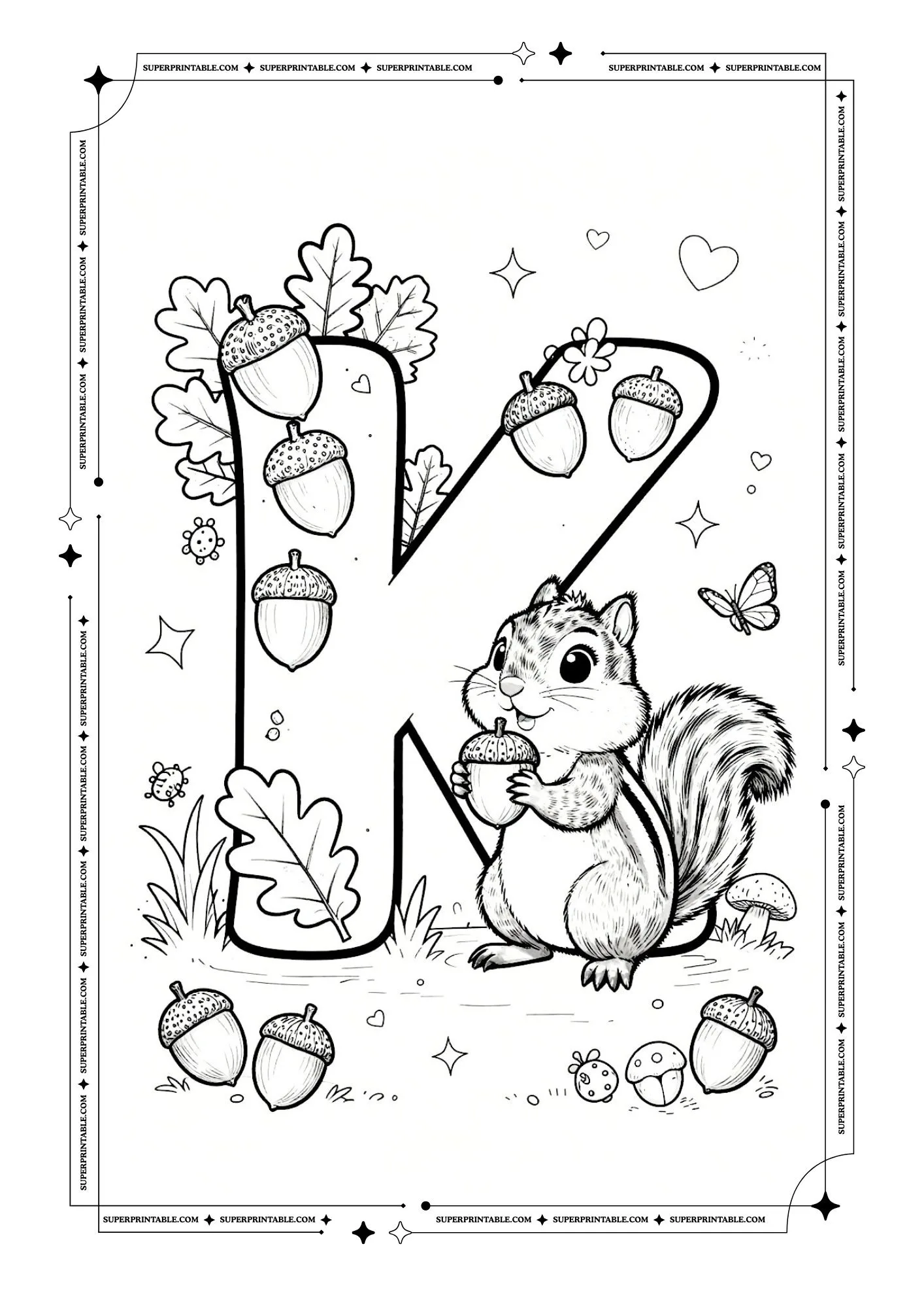 Chipmunks Alphabet Coloring Pages 11
