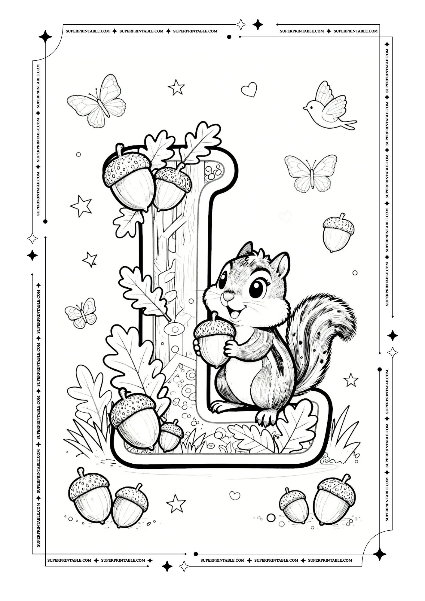 Chipmunks Alphabet Coloring Pages 12