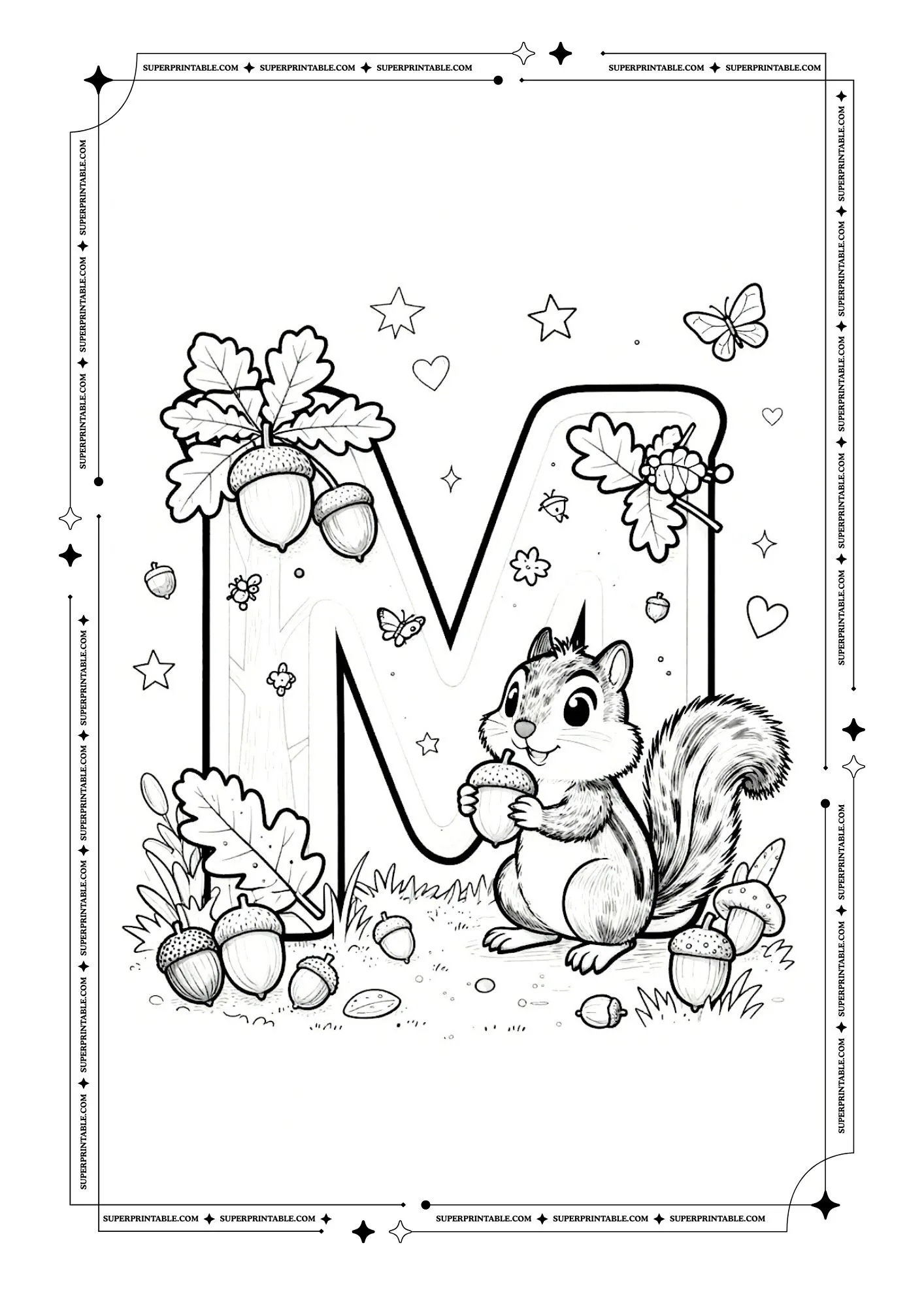 Chipmunks Alphabet Coloring Pages 13