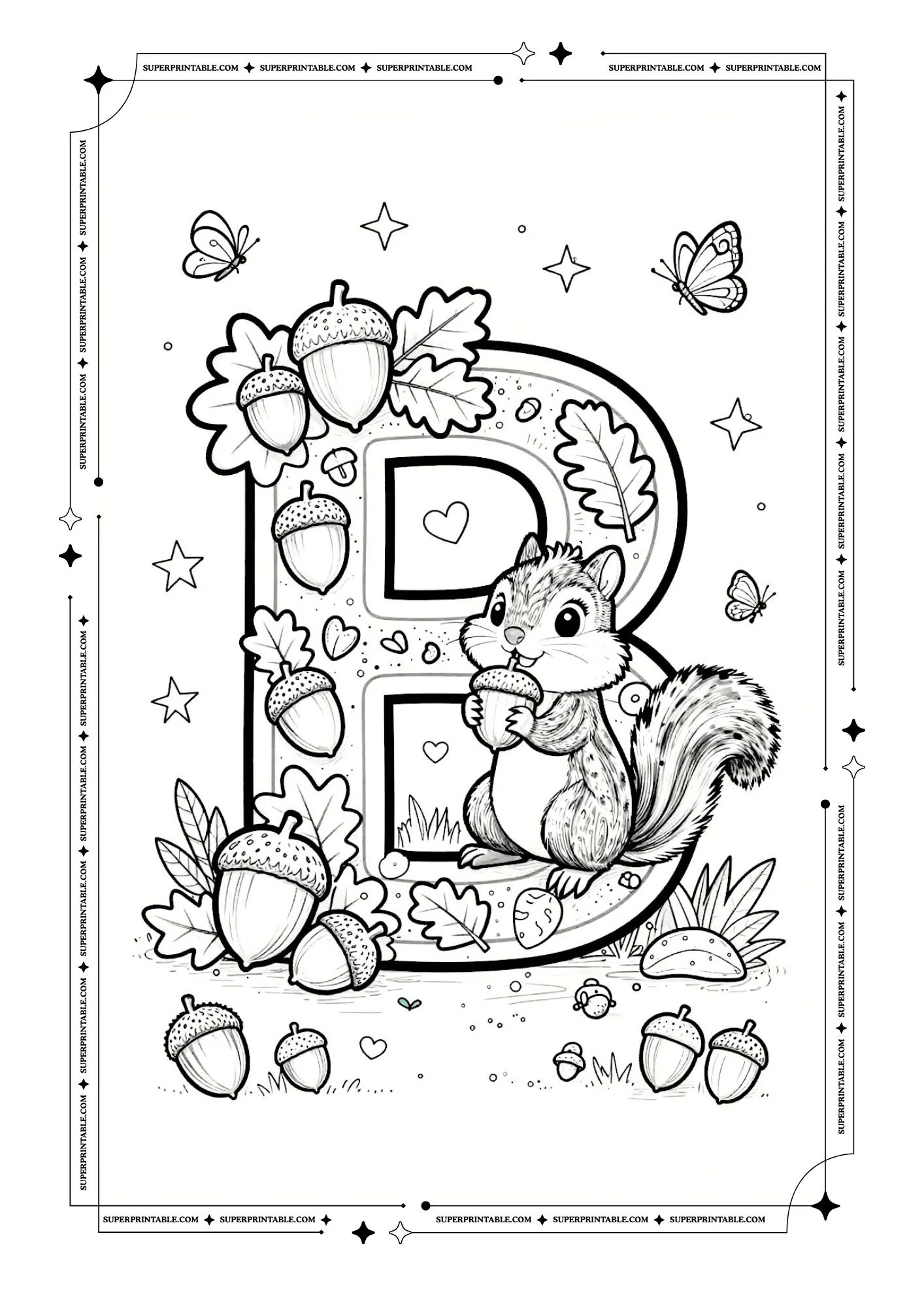 Chipmunks Alphabet Coloring Pages 2