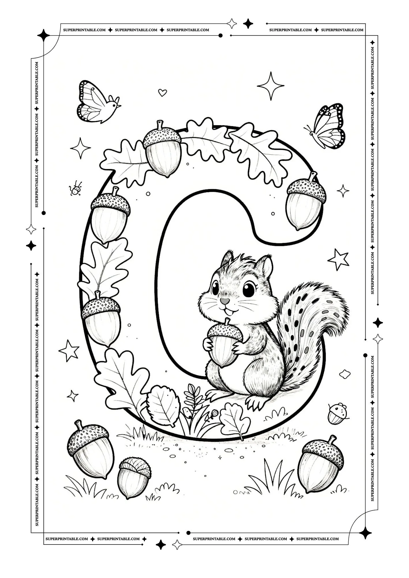 Chipmunks Alphabet Coloring Pages 3