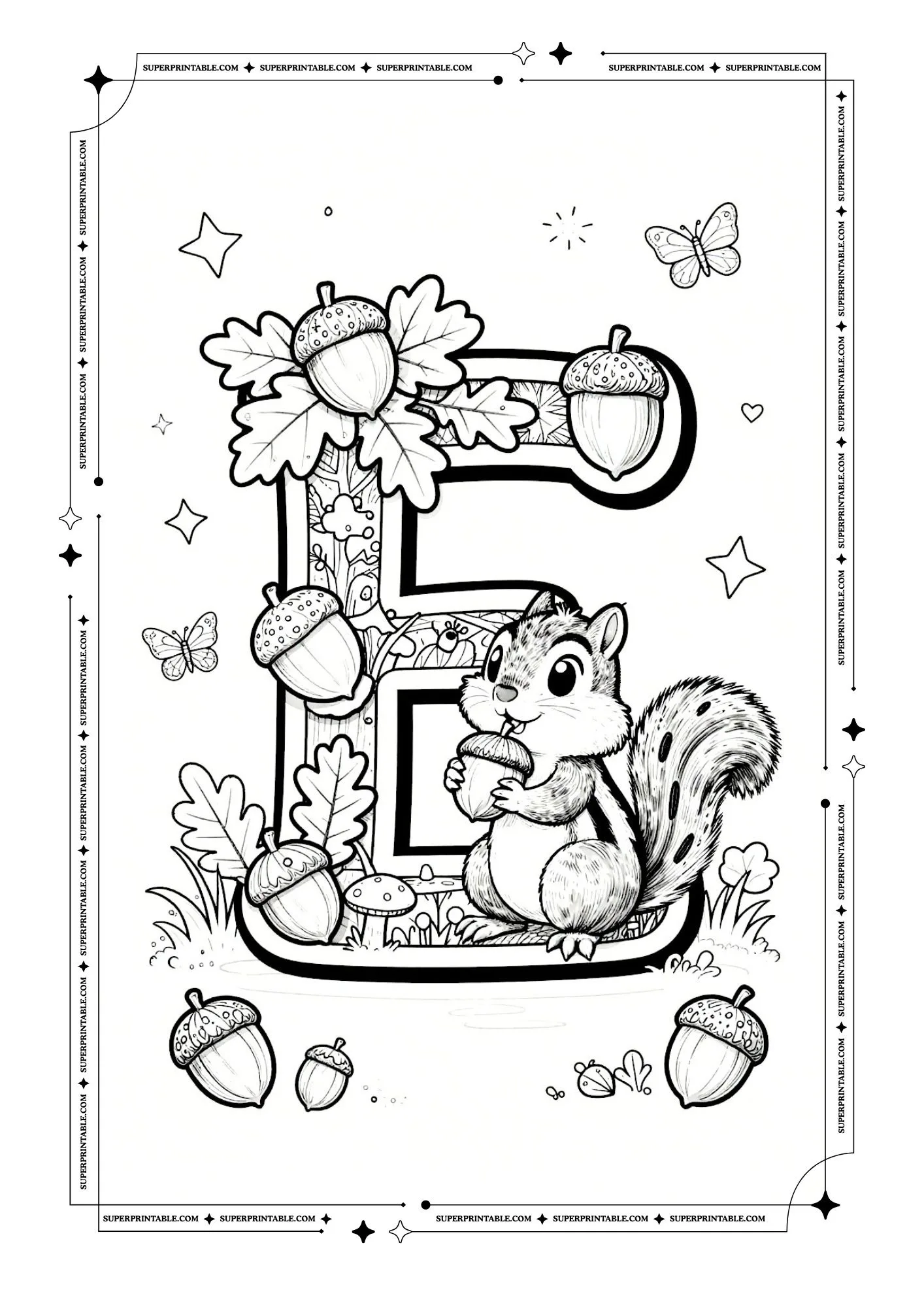 Chipmunks Alphabet Coloring Pages 5