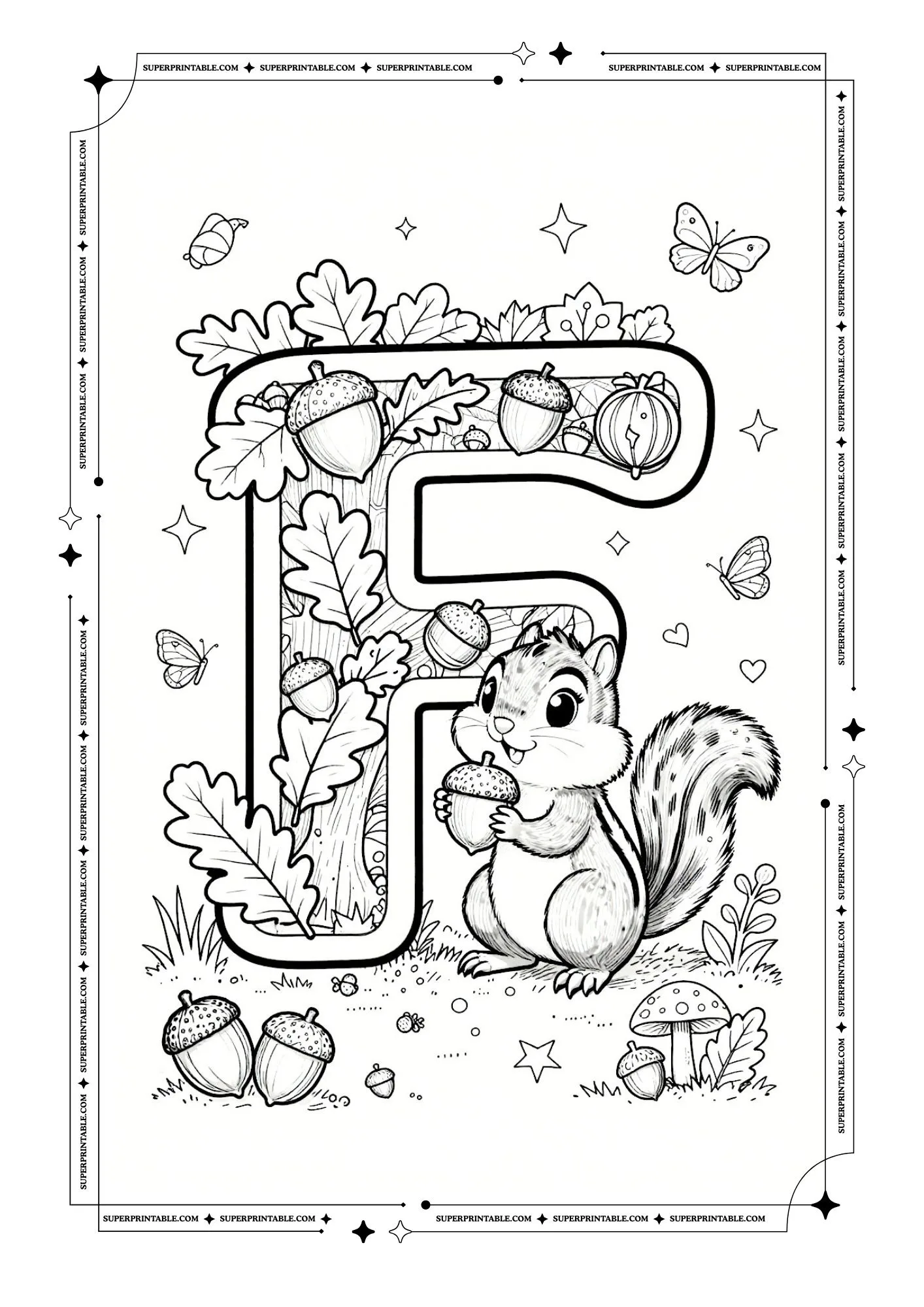 Chipmunks Alphabet Coloring Pages 6