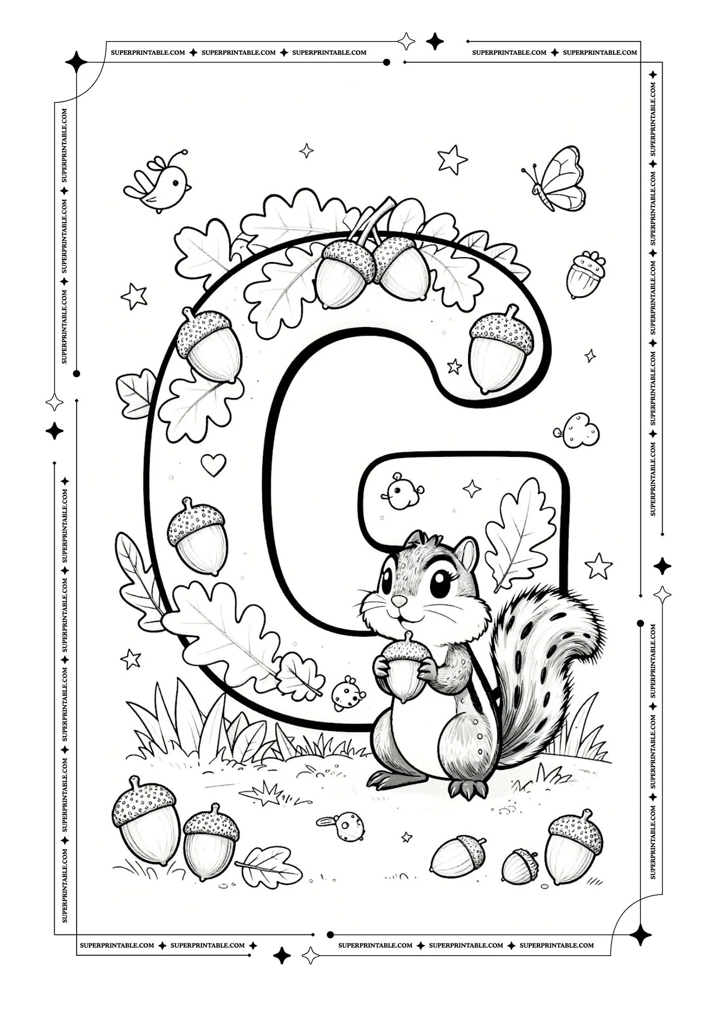 Chipmunks Alphabet Coloring Pages 7