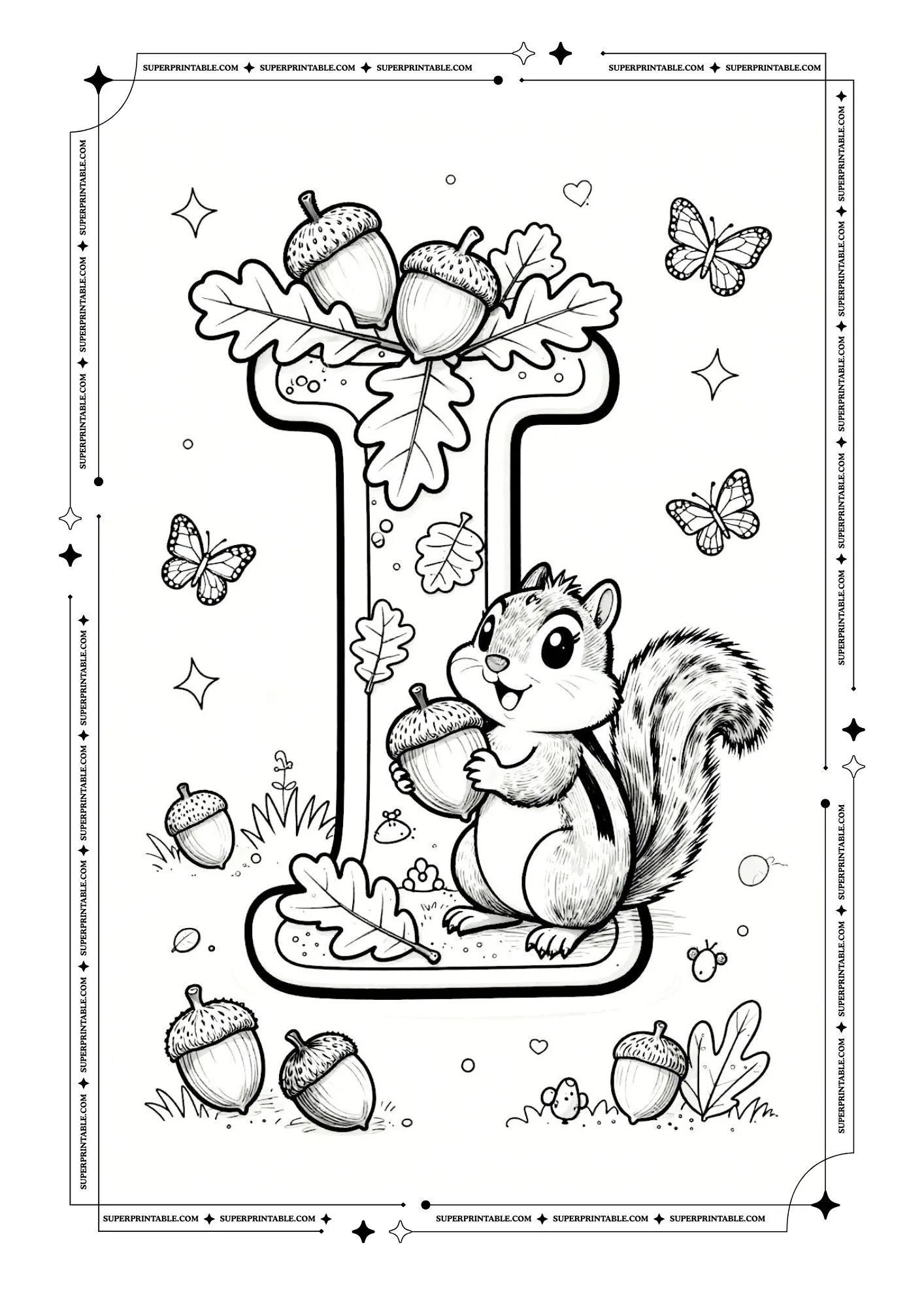 Chipmunks Alphabet Coloring Pages 9