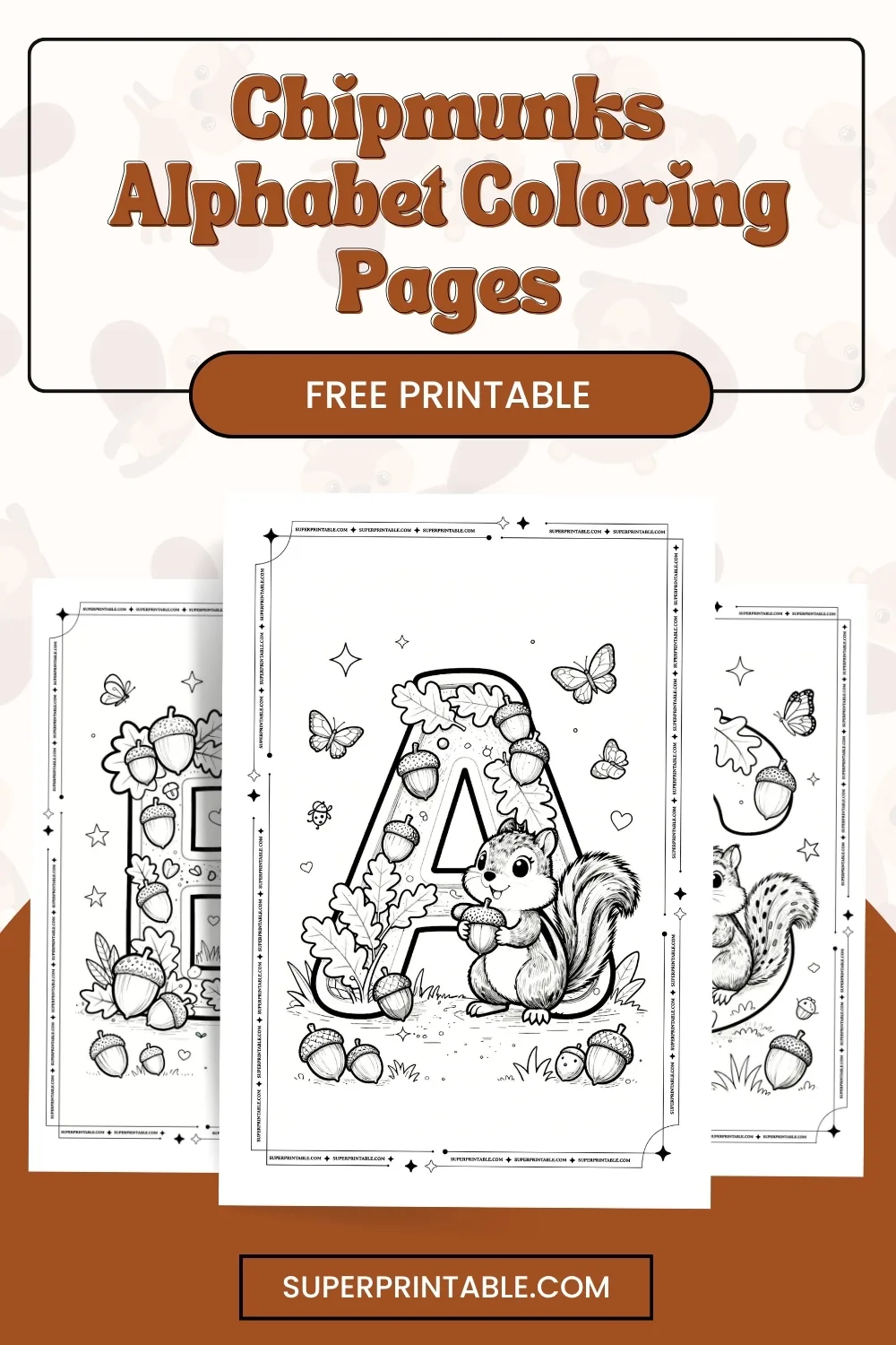 Chipmunks Alphabet Coloring Pages Pinterest Image