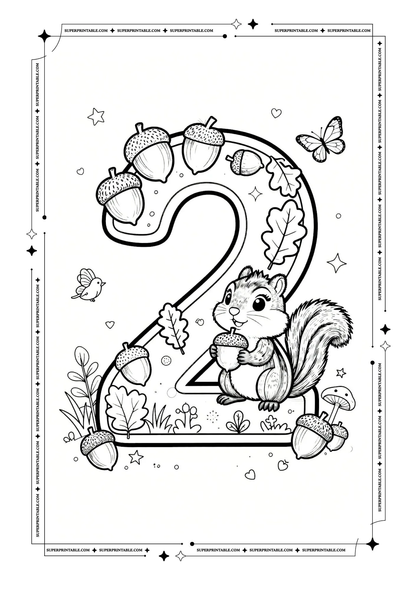 Chipmunks Number Coloring Pages 3