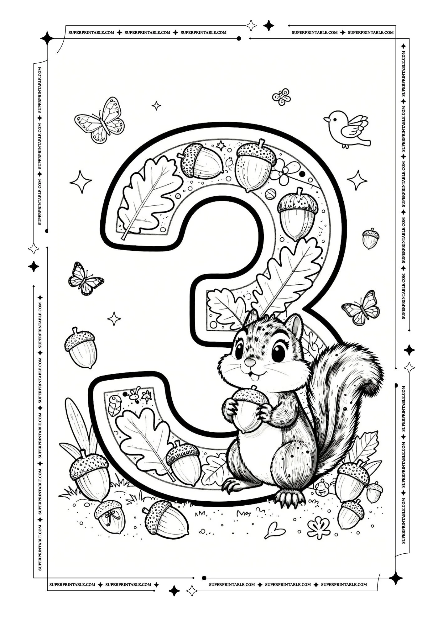 Chipmunks Number Coloring Pages 4